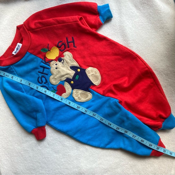 Vintage Oshkosh Blue and Red Apple Bear Romper - Picture 10 of 14